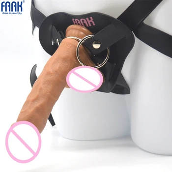 FAAK G109 King Cock Unisex Strap-On Harness Kit with 8.46 Inch Silicone Realistic Dildo Unisex Sex Toys with Strap-Ons Dildos