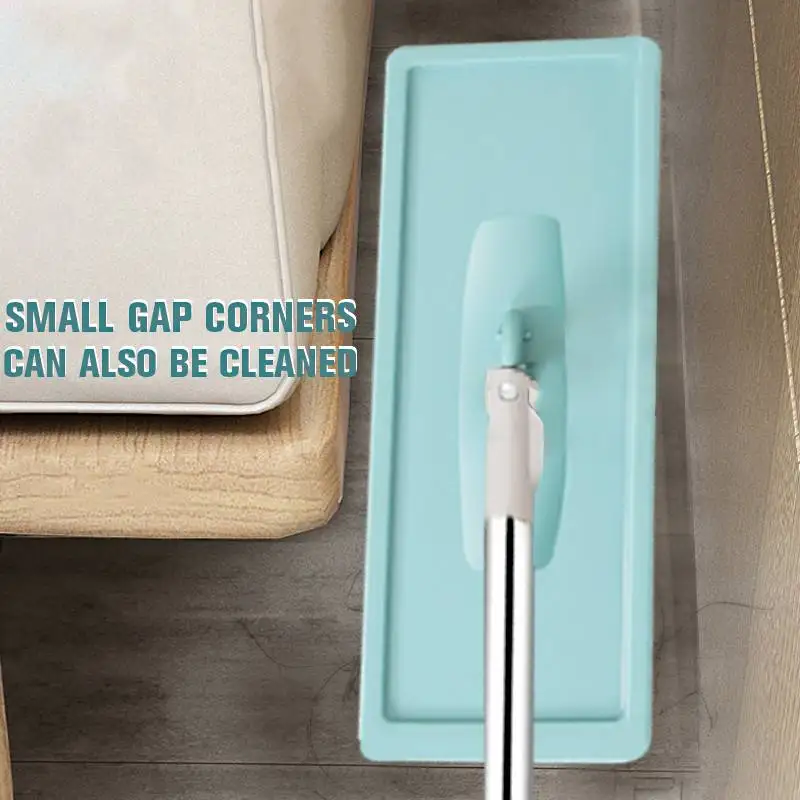 Flat Squeeze Mop and Bucket Hand Free Wringing Floor Cleaning Mop Dry Wet Dual Use Home Kitchen Floor Cleaning Mops