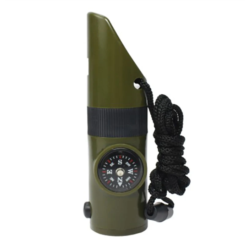 

Outdoor Survival Multi-Functional Survival Whistle Compass Led Flashlight Retroreflector Magnifying Portable Camping Supplies