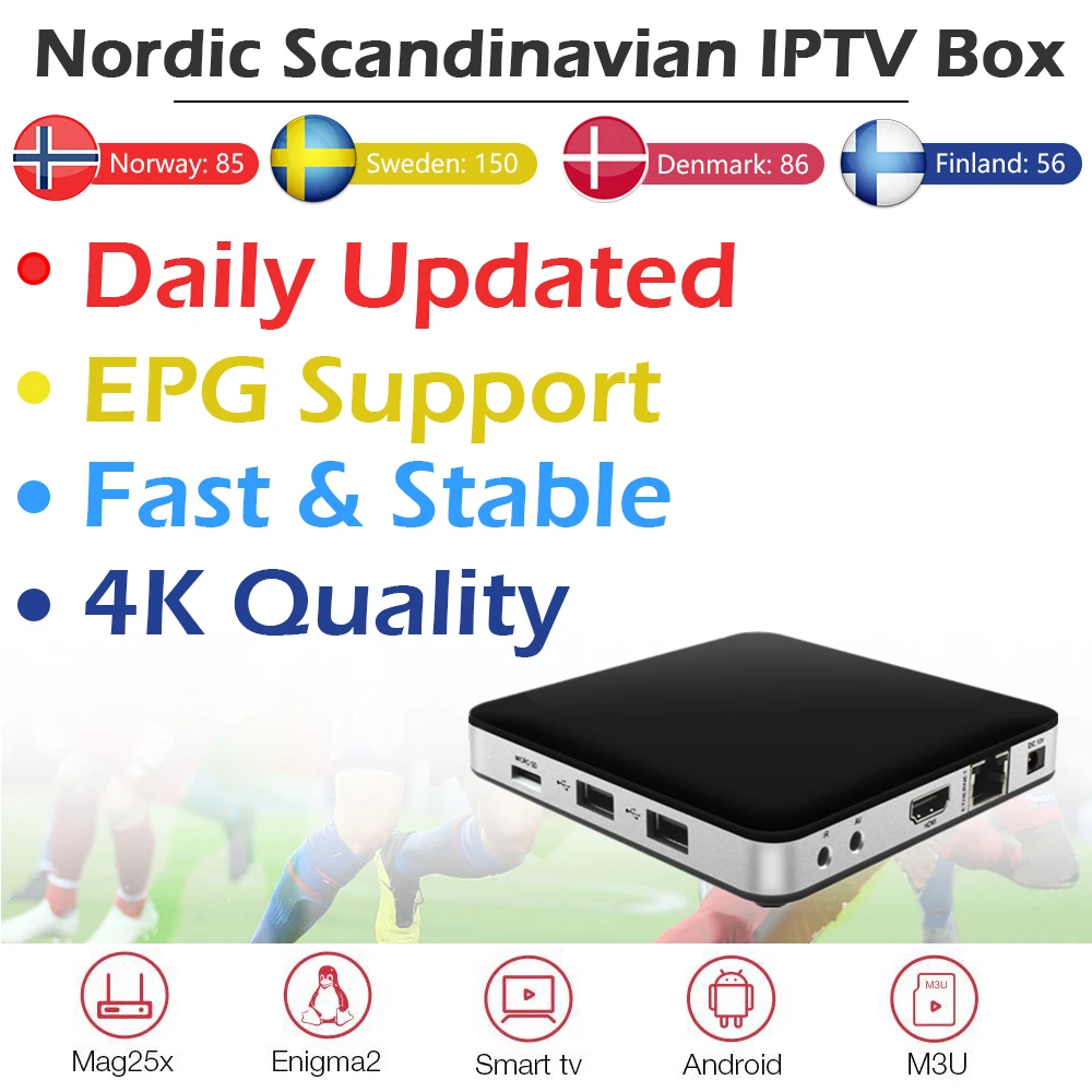 

Tvip 605+Nordic Iptv Dual OS Android&Linux Amlogic S905X 2.0Ghz 2.4G/5G WiFi 4K 1080 French Spain Germany Scandinavian Iptv Box