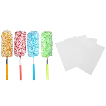 

4 Pcs Microfiber Dusters Hand Duster Washable Cleaning Tool & 200 Pcs Quilted Parchment Paper Baking Paper