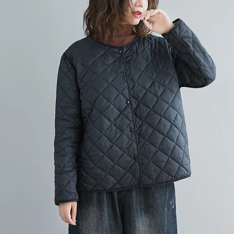 Легкие Хлопковые женские пальто большого размера, модный пуховик, свободная хлопковая стеганая клетчатая одежда с обеих сторон