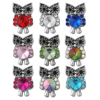 

10pcs/lot Mini Cute Owl Snap Button Jewelry DIY Accessory Fit 12mm Button Snaps Bracelet Necklace ZL122