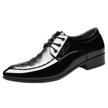 

Italian Oxford Shoes for Men Designer Mens Patent Leather Black Shoes Mens Pointed Toe Dress Shoes Derbies Shoes