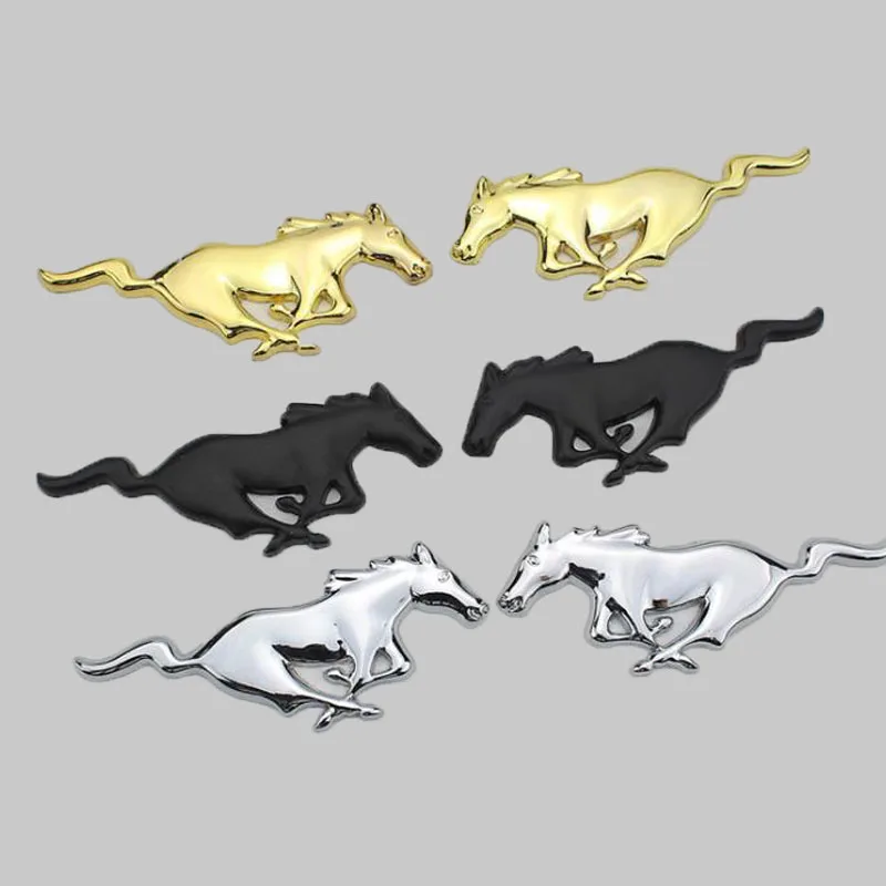 3D Metal Mustang Horse Front Hood Grille Emblem Sticker Running Horse Decal For Ford Mustang Styling Car Accessories