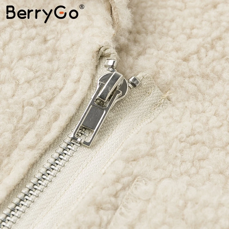 BerryGo повседневное лоскутное искусственное меховое кожаное пальто для женщин на молнии с карманами из искусственного меха женские зимние куртки шикарные женские теплые замшевые пальто