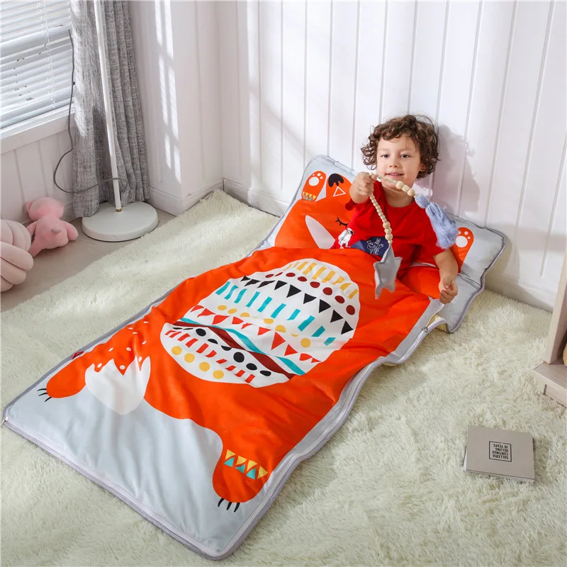 Спальный мешок с рисунком для малышей, детская кровать для путешествий на зиму из чистого хлопка, детский спальный мешок для новорожденного, съемный спальный мешок