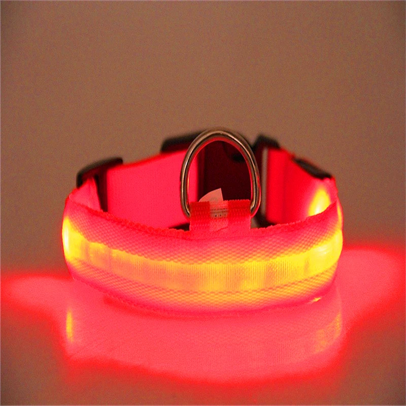 Светодиодный ошейник для собак, Перезаряжаемый USB поводок для собак, светодиодный ошейник для собак, светодиодный светильник# FO25