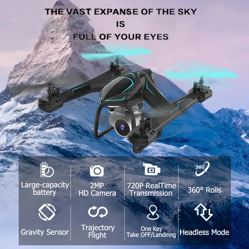 Мини Дрон с широкоугольной камерой Радиоуправляемый вертолет Wi Fi FPV Квадрокоптер