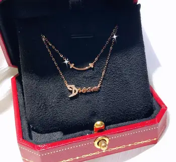 

18K Gold Two Layers Dream Diamond Necklaces Christmas Gift for Women Valentines Day Gift for Girlfriend