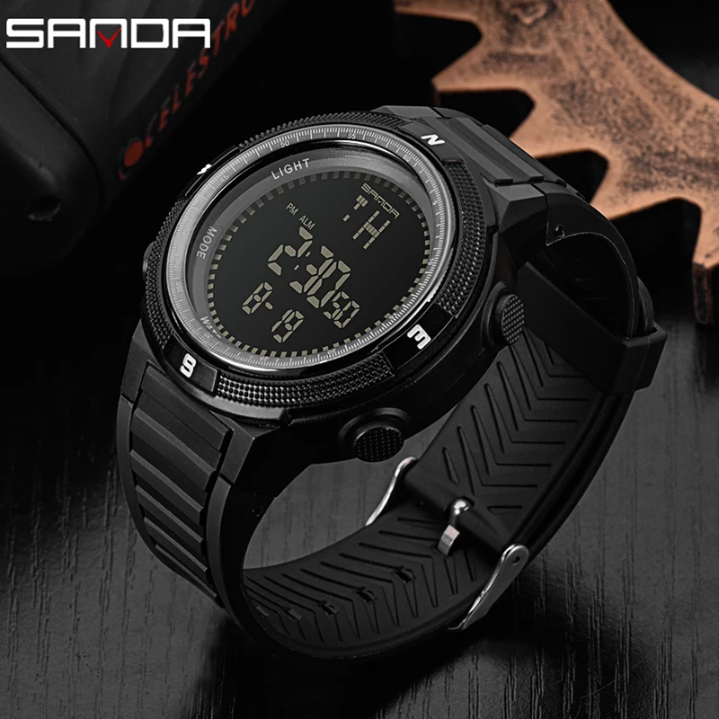 Nieuwe SANDA Merk Mannen светодиодный Digitale Militaire Horloge Dive swim Sport Horloges модный уличный horlogs Klok erkek kol saati