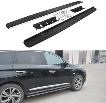 شراء2 قطعة يناسب إنفينيتي QX60 JX35 2014-2020 باب الجانب خطوة Nerf بار تشغيل مجلس حامي-أسود