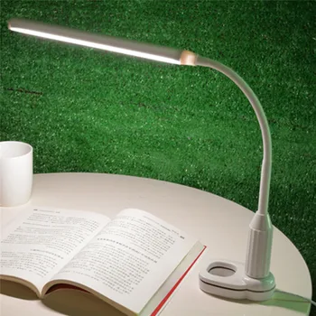 

5W 24 LED Reading Desk Lamp Eye Protect Clamp Clip Light Table Lamp Stepless Dimmable Bendable USB Powered Touch Sensor Control