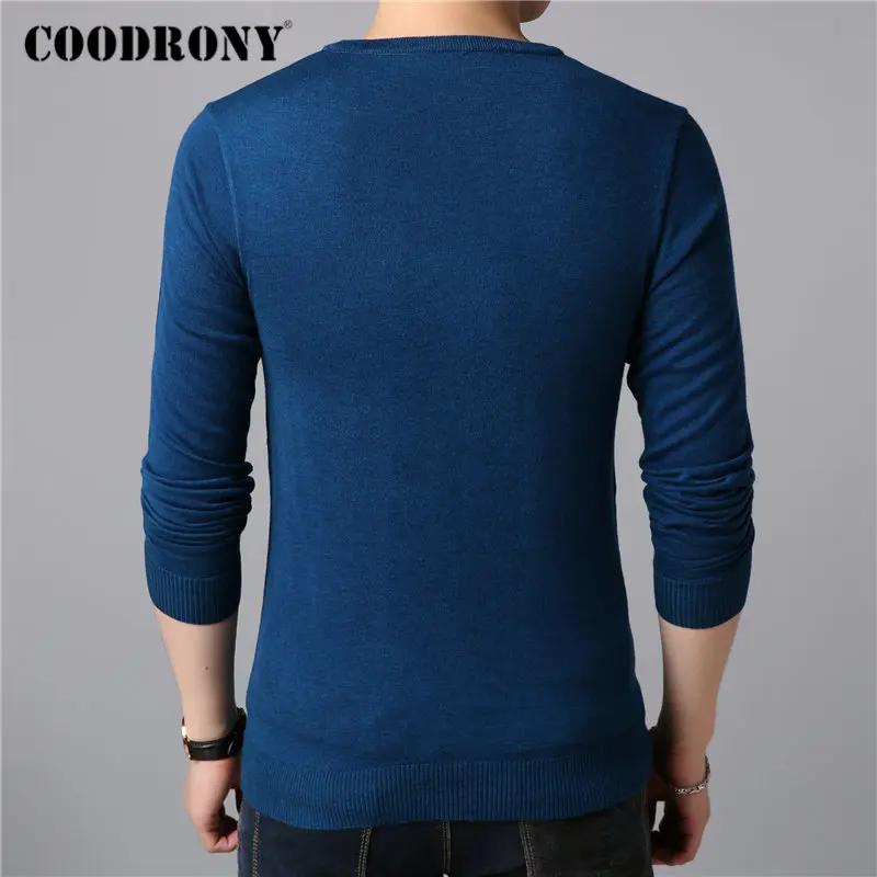 COODRONY брендовый мужской свитер, повседневный Полосатый пуловер с круглым вырезом, хлопковый шерстяной пуловер для мужчин, одежда на осень и зиму, джемпер, Свитера 91077