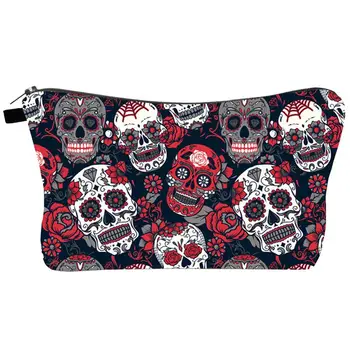 

1pc Cosmetic Bag Printed Waterproof Portable Fashion Skull Storage Bag Cosmetic Bag Makeup Pouch Travel Bag