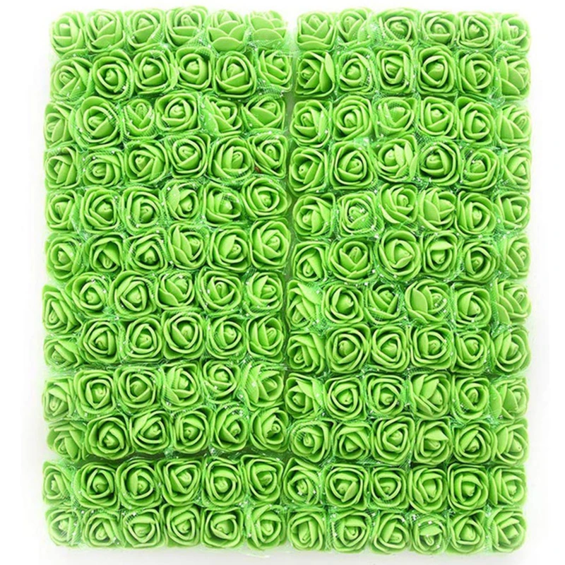 Green 500 шт Мини Искусственный цветок розы 3,5 см пенопластовый сушеный цветок DIY головной убор гирлянда подарки на день Святого Валентина Современный домашний декор - Цвет: Green