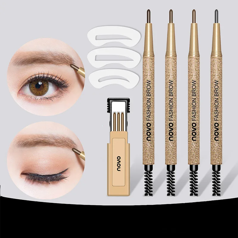 

Automatic Rotating Waterproof Eyebrow Pencil Beginner Word Brows Double Eyebrow Pencil Not Smudged Eyebrow Card Replacement Core