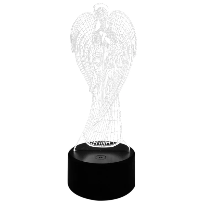

Angel 3D Small Night Light Press Colorful Gifts 3D Small Kids Lamp Mesa 3D Light Fixtures