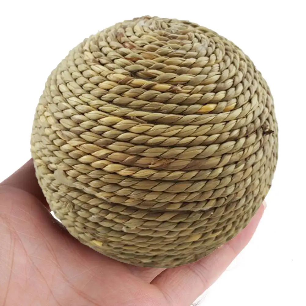 Rabbit Chewing Toy Natural Grass Ball Small font b Pet b font Teeth Cleaning Toys Rabbits