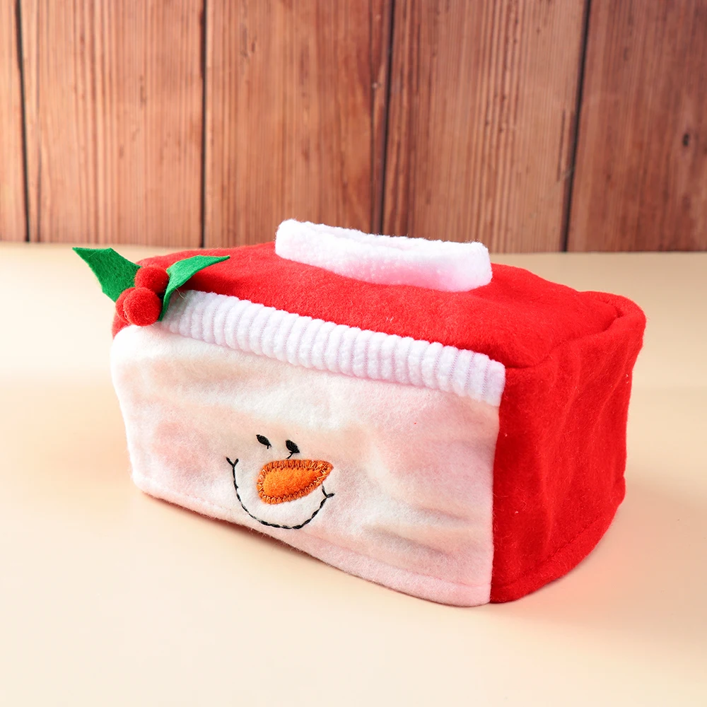 Фланелевая Рождественская бумага Санта Клауса, коробка для стола, украшения, бумажный держатель, коробка для хранения, Рождественский орнамент набор для домашней вечеринки