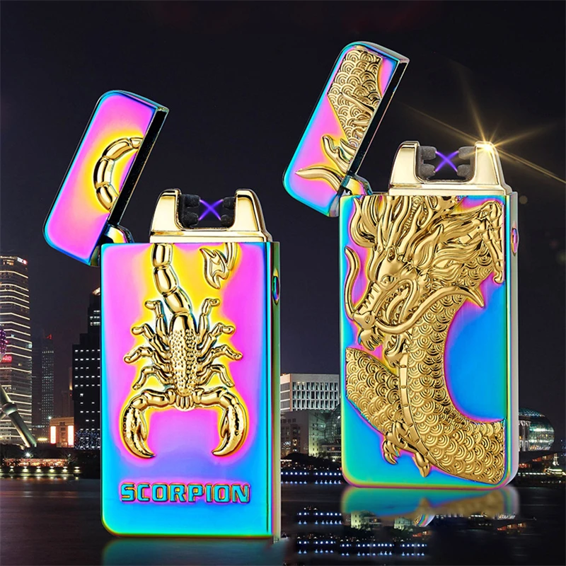 

2020 New Electronic Usb Charging Double Arc Lighter Plasma Eletronic Pulse Lighters Dual ARC Lighters Gadgets for Men or Women