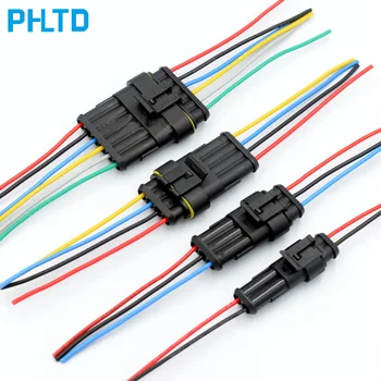

Car waterproof connector connector kit butt terminal 3P butt plug 4P connector waterproof wire connector male and female plug