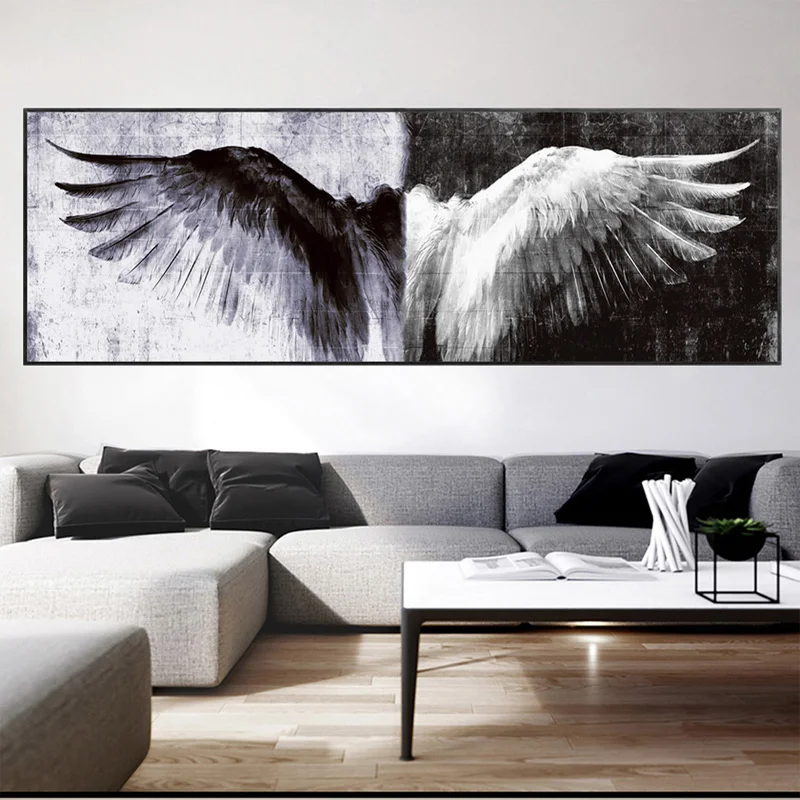 Black And White Retro Wings 5D Diy diamond Painting cross stitch Vintage Angel Picture For Living Room DecorationsZP-3950 | Дом и сад