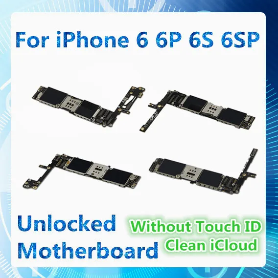 Оригинальная разблокированная материнская плата для iphone 6 6P 6S 6SP без touch id Logic материнской платы clean icloud замененная пластина IOS MB