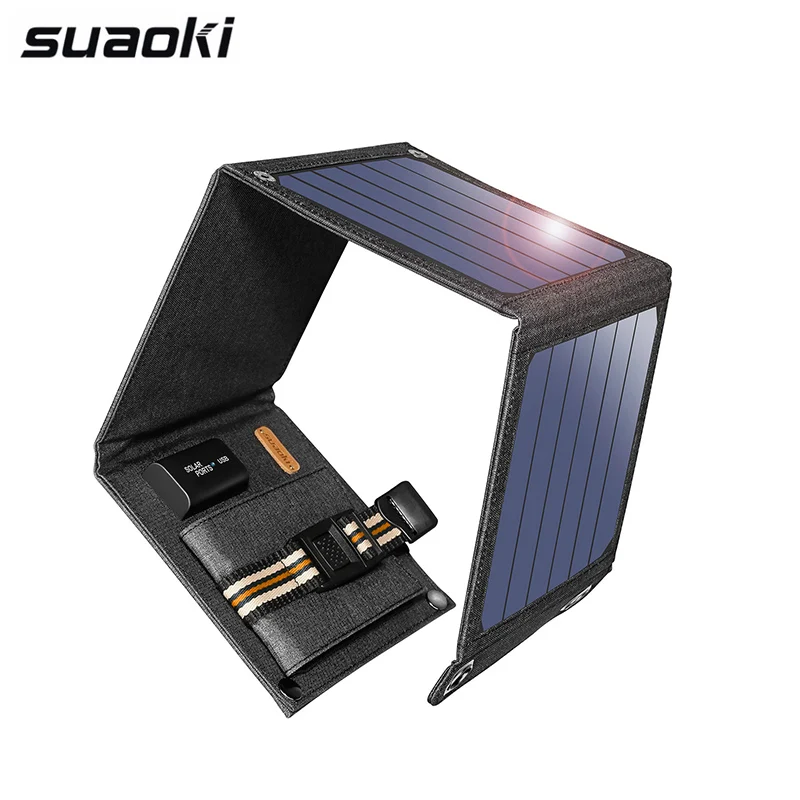 Suaoki 14W солнечное зарядное устройство на солнечных батареях 5V 2.1A USB выходное устройство портативные солнечные панели для смартфонов ноутбуков Планшеты на открытом воздухе