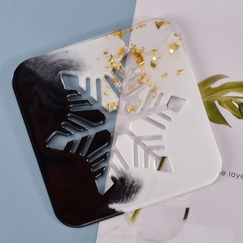 

Epoxy Resin Cup Mat Crafts Mold Hollow Snowflake Coaster Casting Silicone Mould X7YC