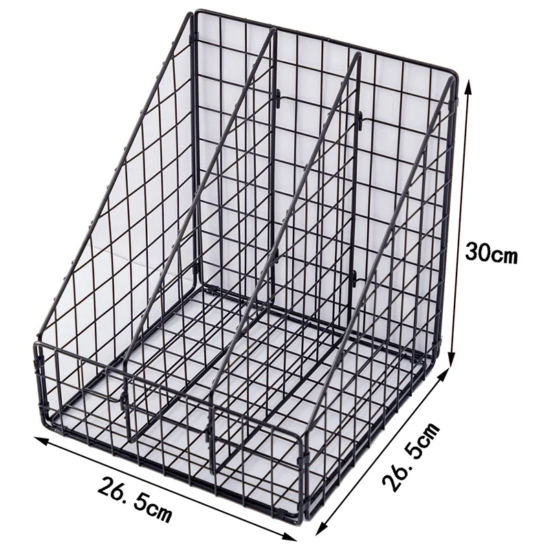 Grid Iron Foldable Storage Rack Household Desktop Book Magazine Finishing Shelf Metal Creative Simple Office File Management Cas