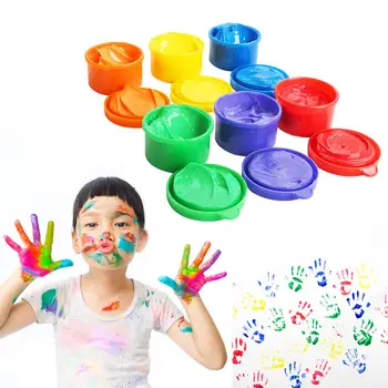 

Children Finger Painting Paints Vibrant Colors Washable Gouache Paint Doodle Set For Kids 6 Colors
