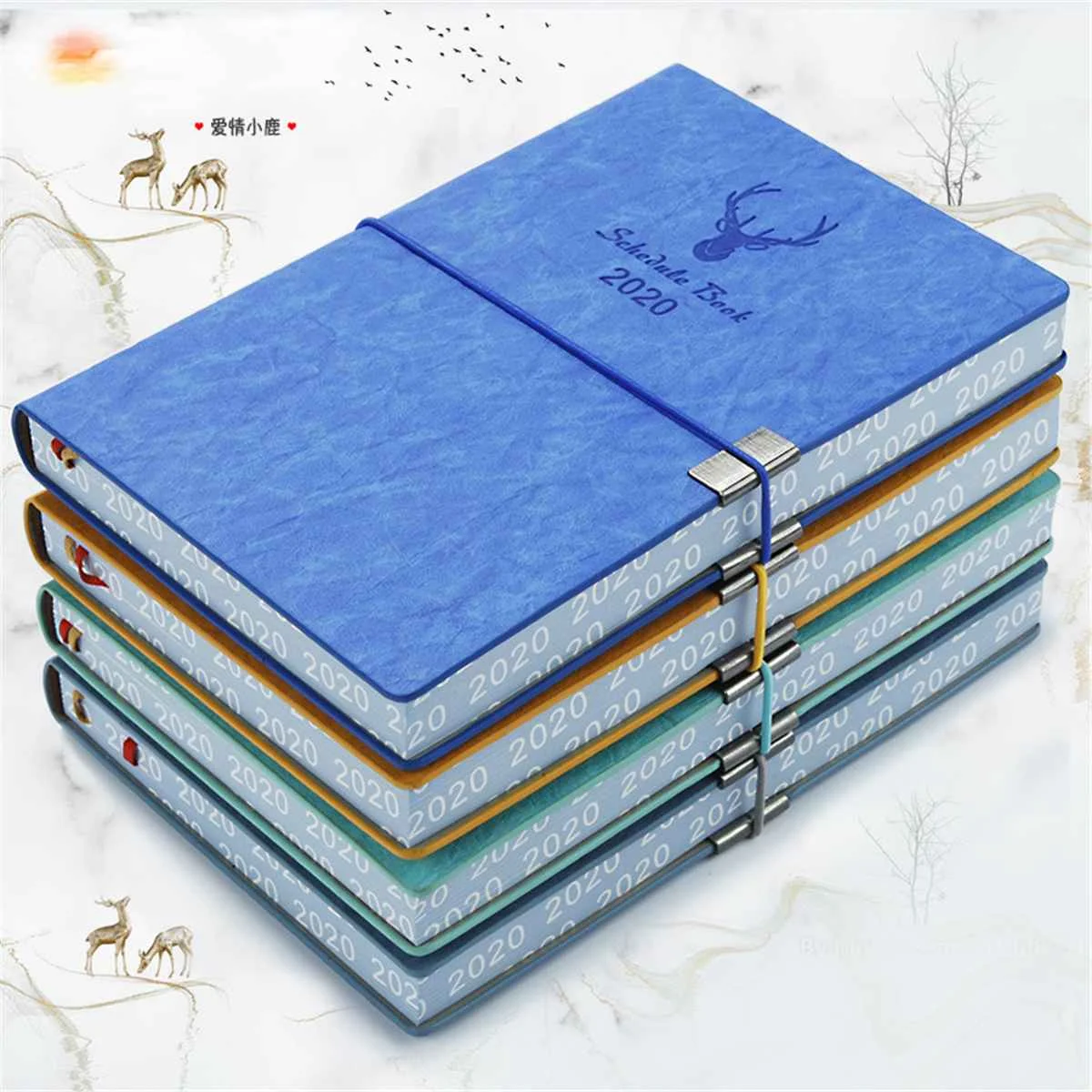 

A5 Notebooks 2020 -2021 Time Planner Organizer Daily Weekly Monthly Planner Diary Notebook PU Cover Office School Agenda