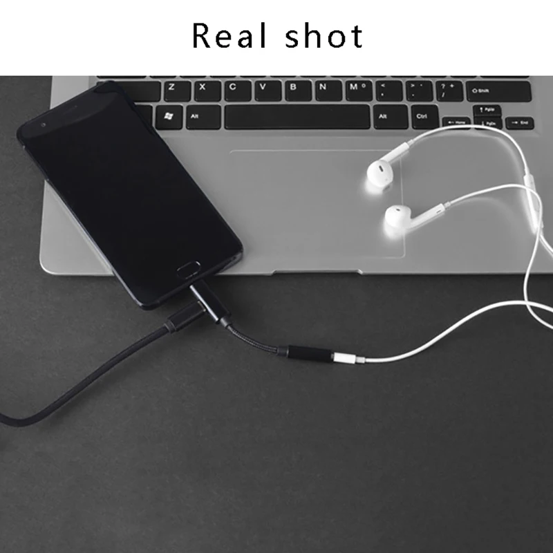 USB C адаптер типа C Shteker для 3,5 мм Raz "yem Dlya naushniker Kabel' AUX Audio Dlya type-C Bystraya zaroadka