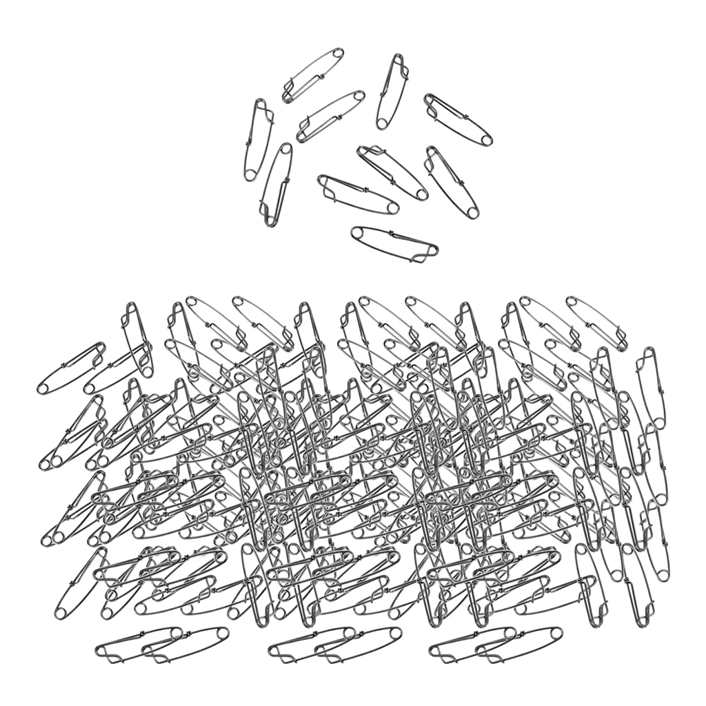 Pack of 200 Stainless Steel Longline Branch Hanger Snap Line Tuna Clips, 60mm Fishing Connectors