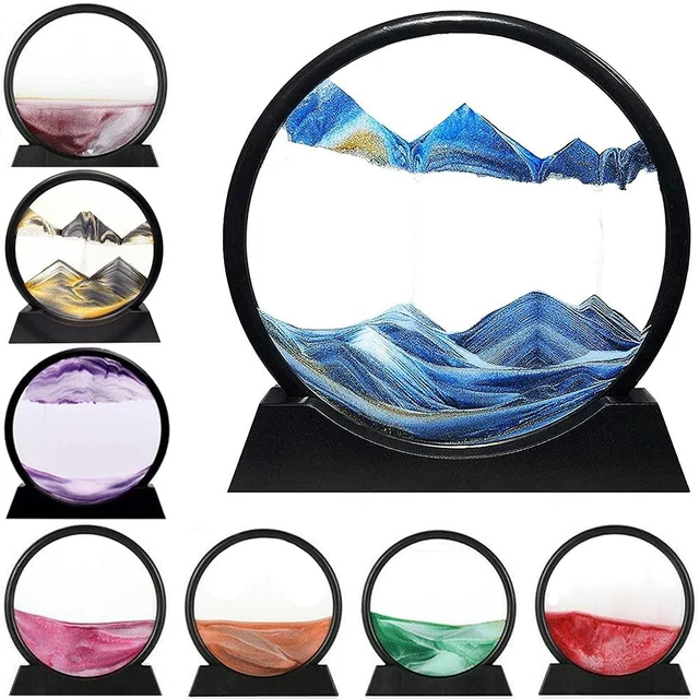 7/12 pouces Sable Mobile Art Photo Rond En Verre 3d Sablier Mer Profonde  Sandscape En Mouvement Affichage Fluide Sable Cadre Pour La Décoration  Intérieure - AliExpress