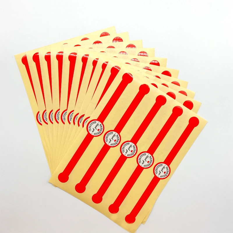 

50pcs Red Thank you Long Round Lollipop Design Kraft Paper Sticker For Handmade Products Gift Package Seal Label