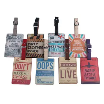 

Travel Luggage Gift Cute PU Suitcase Tag with Strap Tags X7YA