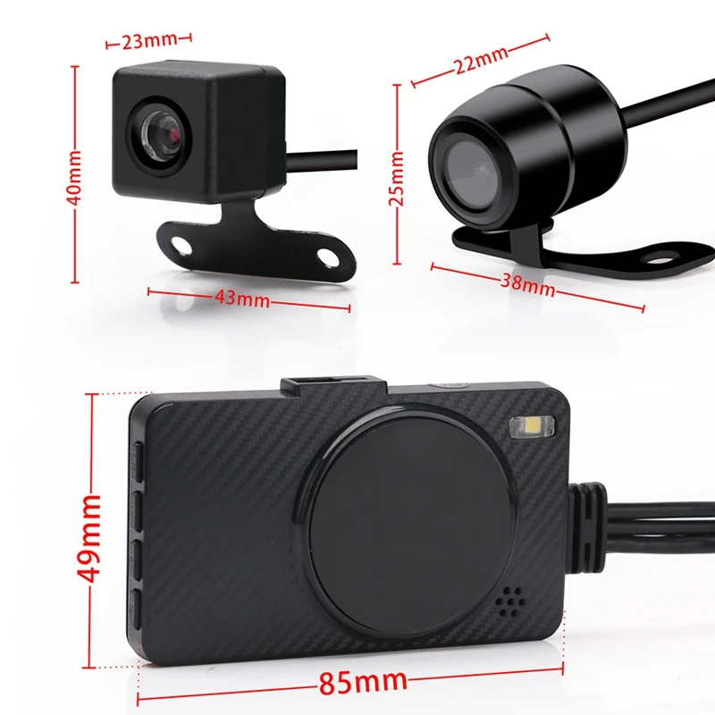 3 дюймов 1080P HD мотоцикл Камера DVR мотор Dash Cam с Специальная двойная трек спереди видеорегистратор с камерой на задней панели мотоцикл электроники KYMT18