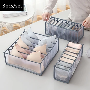 

3Pcs/Set Practical Multi-grids Underwear Storage Box Sock Bra Underpant Organizer Lattice Mesh Drawer Tidy Divider