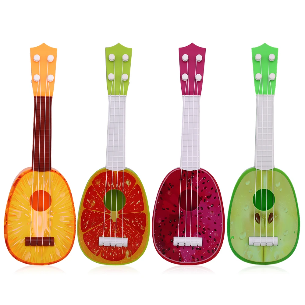 Симпатичные Ukelele музыкальные укулеле гитары-фрукты игрушка детский подарок Uke креативные детские игры 4 струны 8 стилей аксессуары для гитары