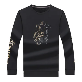

Thicken Plus Velvet Male Round Neck Sweater Winter Clothes Fat Man Plus Fat plus Size Fat Loose Pullover Youth Long Sleeve T