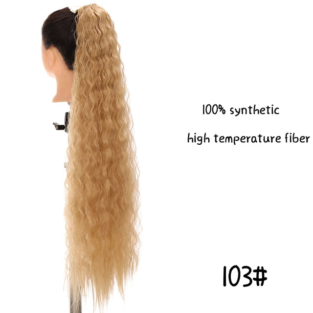MSTN 30-Inch Synthetic Hair Fiber Heat-Resistant Straight Hair With Ponytail Fake Hair Chip-in Hair Extensions Pony Tail Wigs J103