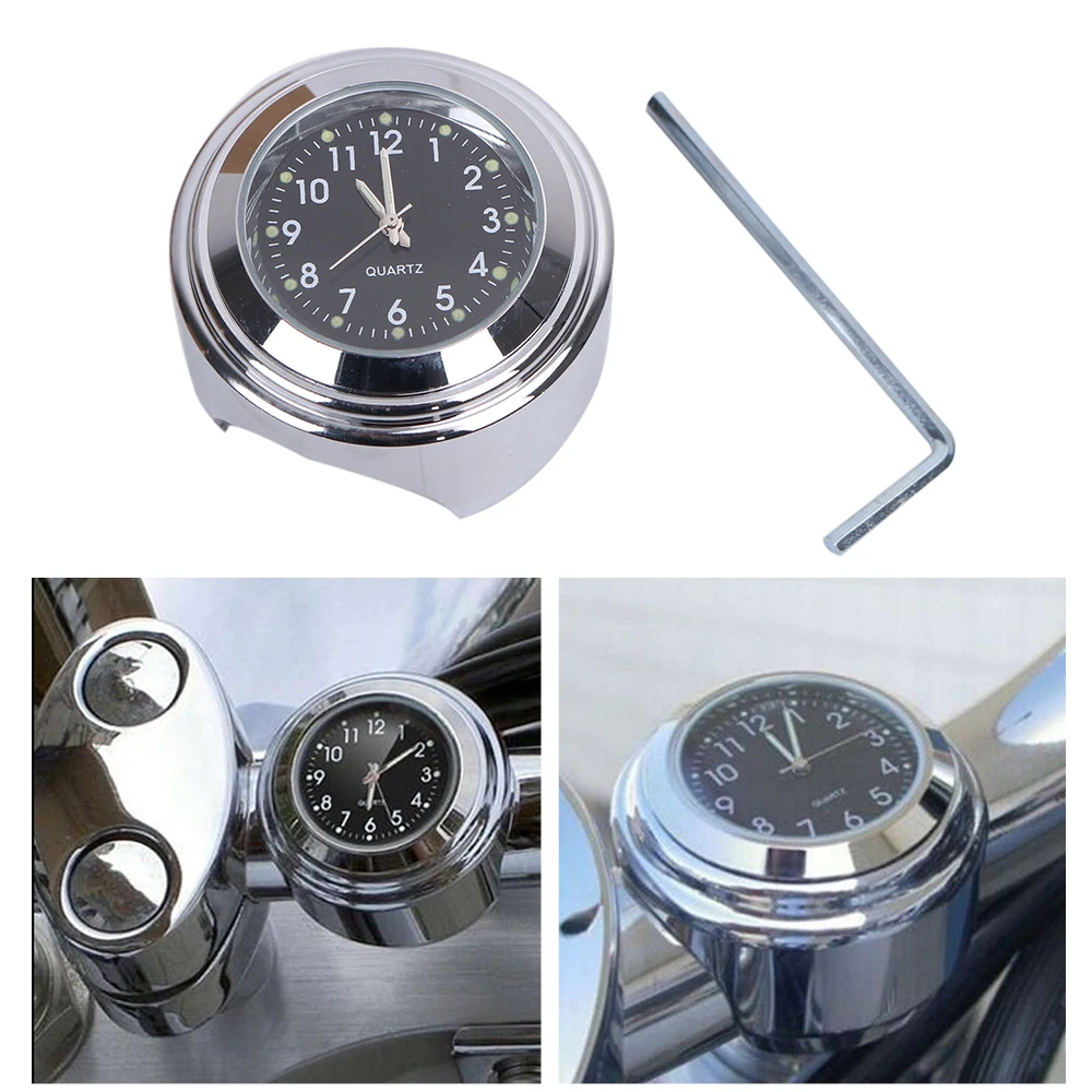 Универсальные часы на руль мотоцикла часы ручной захват бар водонепроницаемый фосфоресцирующий циферблат для Harley Yamaha Honda 7/" ручка