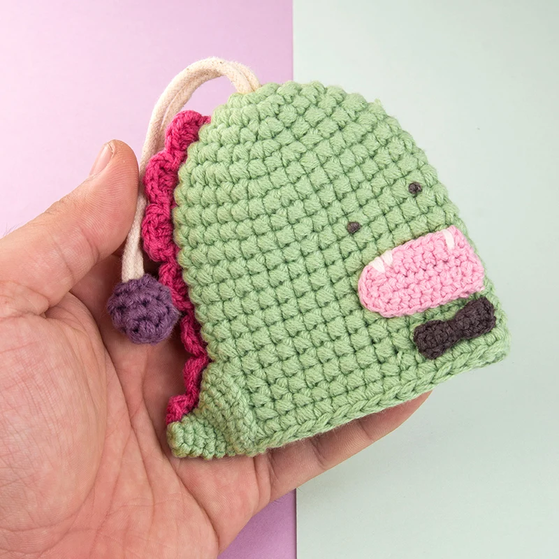 Cartoon Knitted Ainmal Keychain Girl Boy Couple Airpod Pendant Storage Key Holder Bag Car Lanyard Cute Jewelry Accessory Gift 3