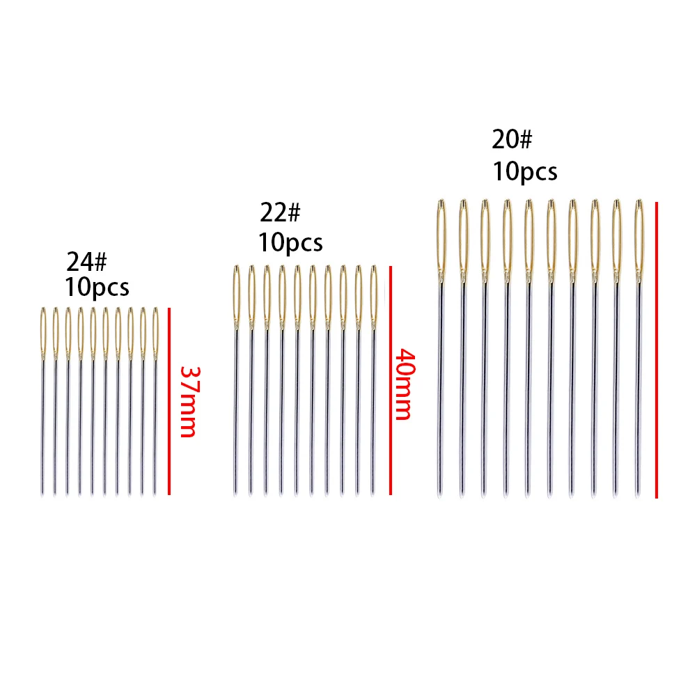 30 шт. прочный Набор иголок для вышивания, легкие аксессуары для дома, швейная вышивка крестиком, Большой Набор для вышивания глаз