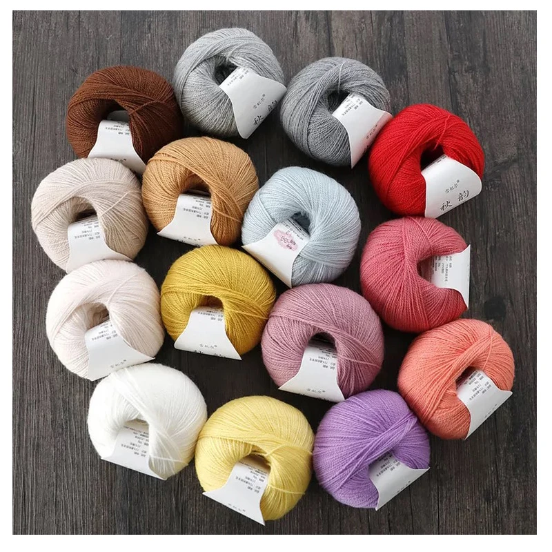 QZLKNIT 50g/ball 75%Merino wool yarn Autumn/winter Soft medium-fine wool yarn DIY Hand knitted Crochet Baby clothes Yarn 3