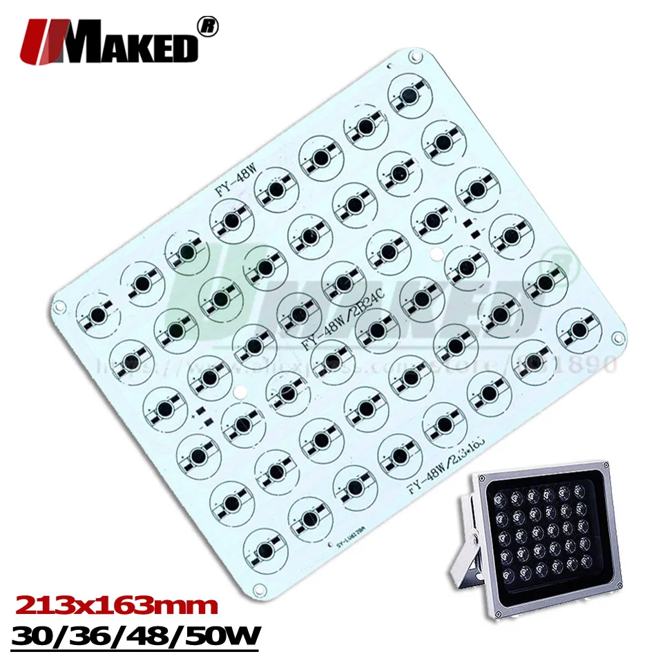 213x163 мм Светодиодная печатная плата 30 Вт 36 48 50 RGB светодиодная алюминиевая пластина радиатор высокая
