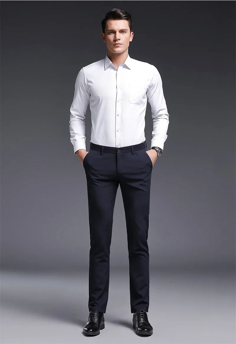 Sunmmer высокое качество мужские брюки стрейч брюки хороший поп Slim Fit мужские классические vogumarlethes Формальные Прямые костюмы Длинные брюки