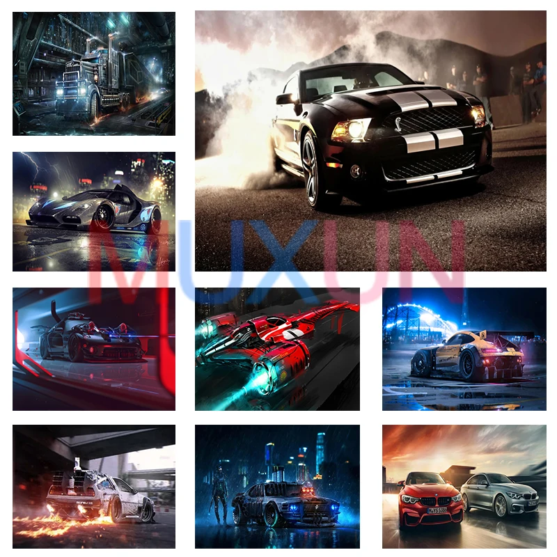 

3D Full Embroidery Sci-fi Diy Crystal Diamond Full Square 5D Diamond Painting Cars Diamond Mosaic Rhinestones Decor Photos Jh30